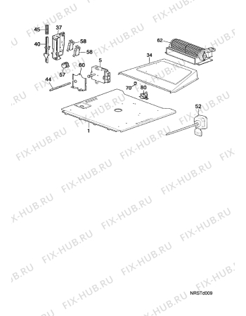 Взрыв-схема плиты (духовки) Faure CZP6986W1 P.STA.4G F - Схема узла Ventilation